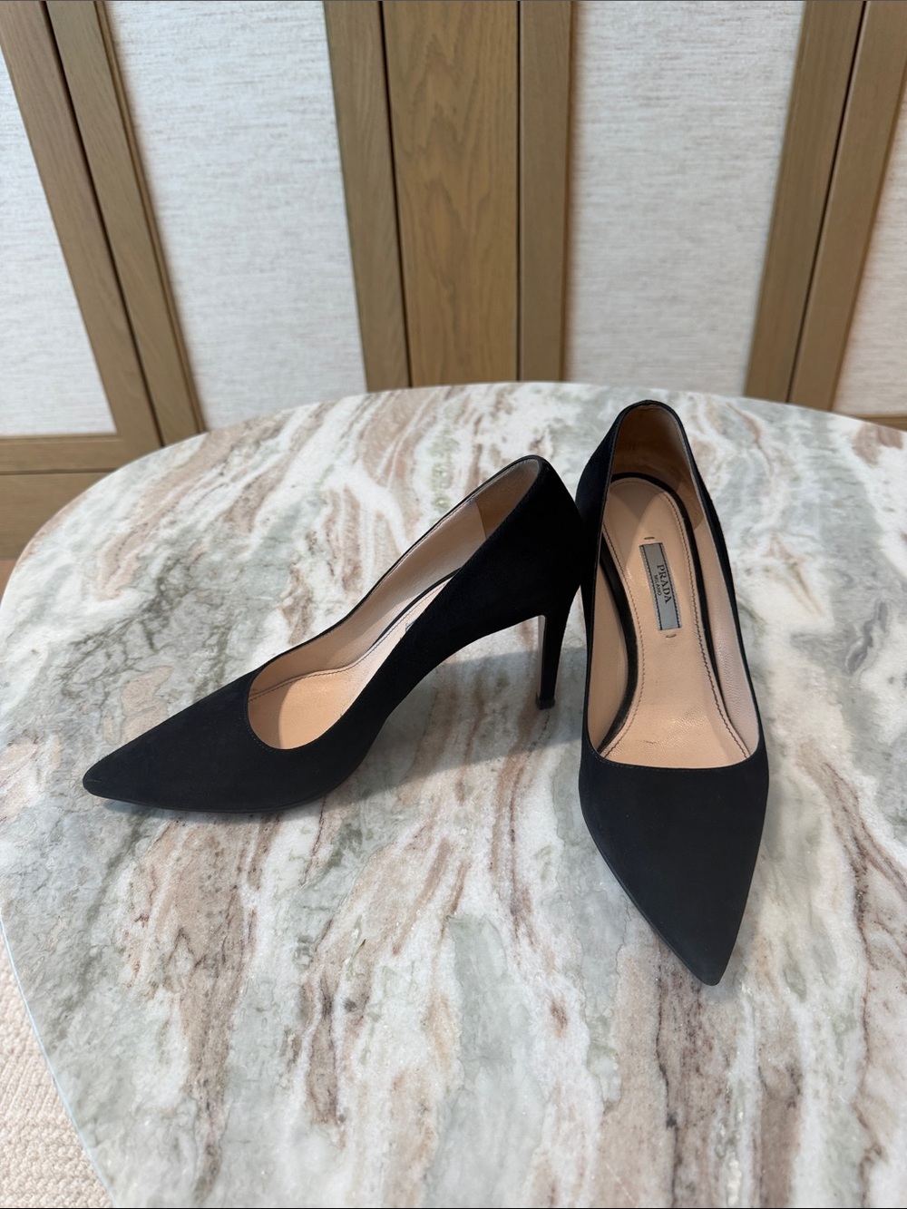 Prada Black Pointed-Toe Stiletto Pumps